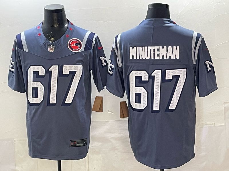 Men 2026 New England Patriots 617 Minuteman blue 5th generation Throwback Nike Limited NFL Jersey style 004->toronto blue jays->MLB Jersey